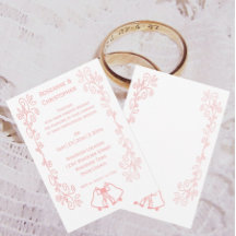 Scrollwork Pink Wedation Bells