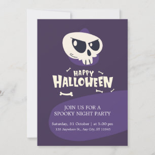 Convites Scull and Bones Spooky Festa de Figurino de Hallow
