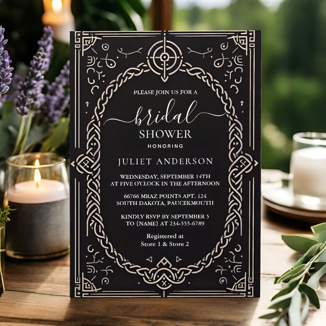 Convites Se o Chá de panela de Pergaminho Medieval Nórdico  (Criador carregado)