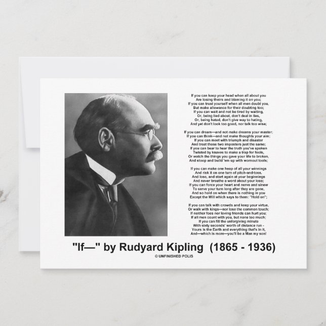 Convites "Se— "Poema De Rudyard Kipling Convida (Frente)