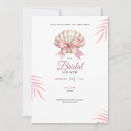 Convites Sea bridal shower pink bridal shower invitation