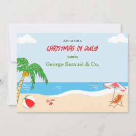 Convites Sea Side Christmas in July Custom Name Log & Text