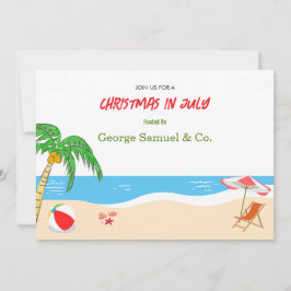 Convites Sea Side Christmas in July Custom Name Log & Text