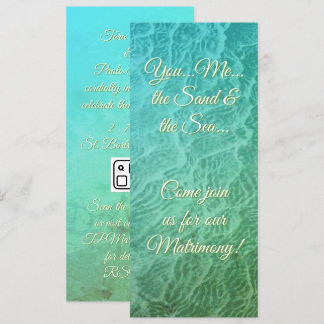 Convites Sea Tidal Wave Sand Pattern Photo Invitation (Frente/Verso)