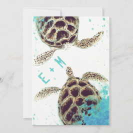 Convites © Sea Turtle Love Aquarium Invitation