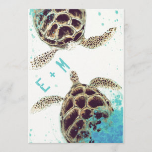 Convites © Sea Turtle Love Aquarium Invitation