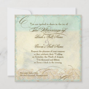 Convites Sea Turtle Modern Coaster Ocean Beach Swirls Style