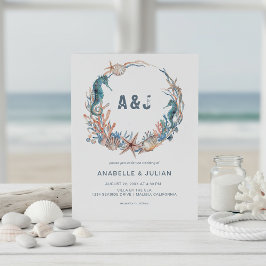 Convites Sea Wreath | Casamento Rustic Beach Monogramas