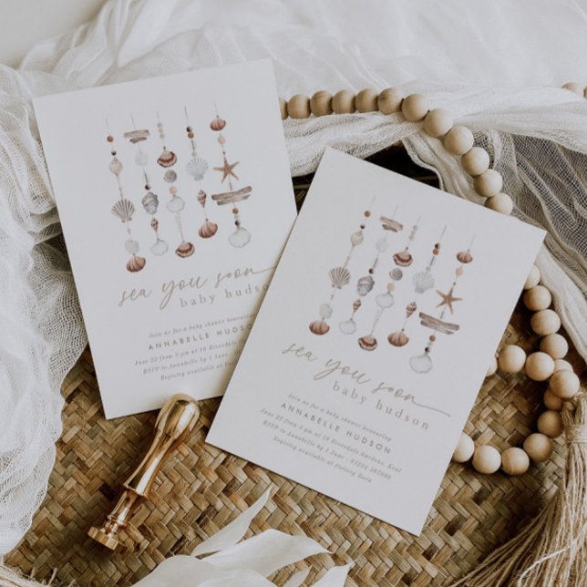 Convites Sea You Logo Chá de fraldas (Zazzle Sea You Soon Baby Shower Invitation)