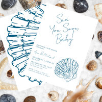 "Sea You Logo Ocean Blue Scallop Baby Boy Chá"