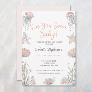 Convites Sea You Soon Churrada à Beira-Mar Baby Shower
