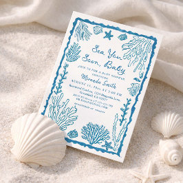 Convites Sea You Soon Coastal Baby Shower