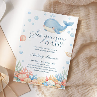 Convites Sea You Soon Coastal Ocean Baby Shower