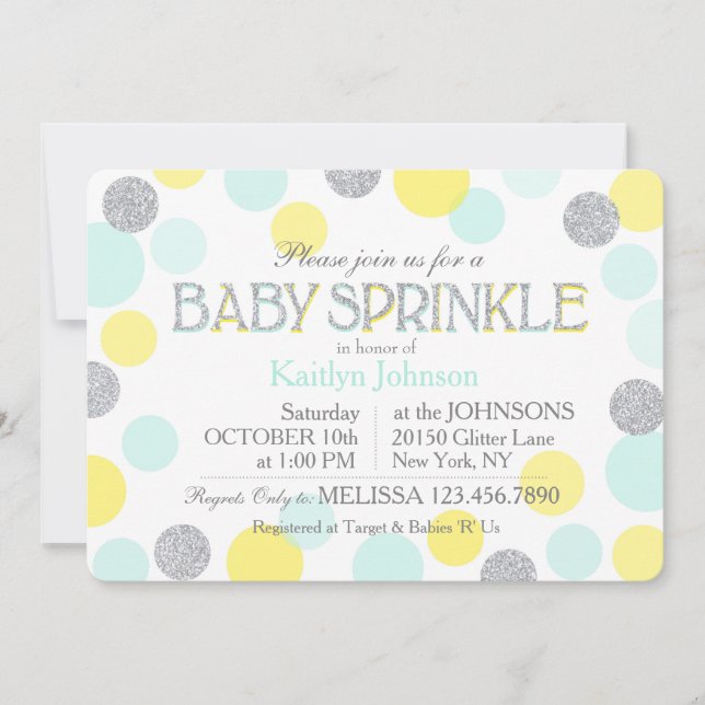 Convites Seafoam-Amarelo-de-vidro-de-prata (Frente)