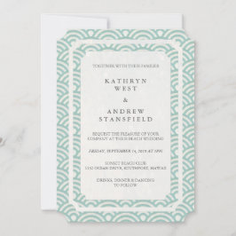 Convites Seafoam Green Simples Elegante + Casamento White B