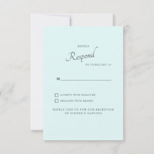 Convites Seafoam Simple Wedding RSVP