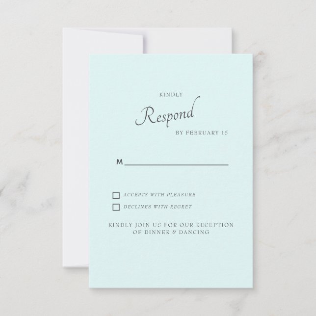 Convites Seafoam Simple Wedding RSVP (Frente)