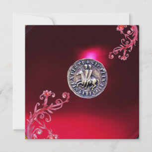 Convites SEAL DO KNIGHTS TEMPLAR rubi vermelho burgundy