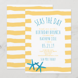 Convites Seas The Day Beach Birthday Brunch