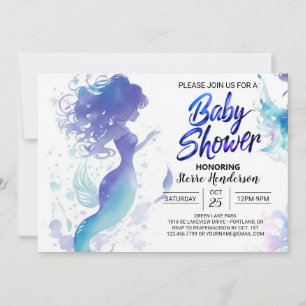 Convites Seashell Fantasy: Chá de fraldas Sereia