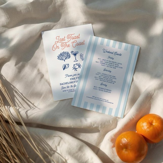 Convites Seashell Last toast coast Bachelorette Weekend (Criador carregado)