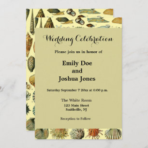 Convites Seashell Shell Mollusk Clam Elegant Clam Art