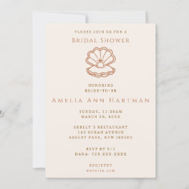 Convites Seashells and Wedding Bells Bridal Invitation