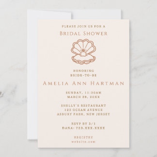 Convites Seashells and Wedding Bells Bridal Invitation
