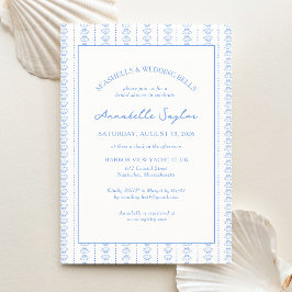 Convites Seashells & Wedding Bells Bridal Shower Coastal