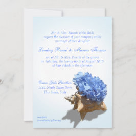 Convites Seashore Hydrangea e Shell Wedding