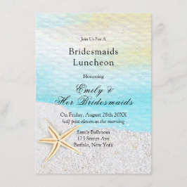 Convites Seaside Beach White Sand Bridesmaids Luncheids