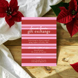 Convites Secret Santa Cabana Listras Rosa e Vermelho Preppy<br><div class="desc">Traga um toque de charme costeiro para a sua celebração de feriado com essa coleção divertida! Com listras preppy em rosa e vermelho ousados, esses designs são perfeitos para uma troca de presentes Secret Santa com um toque de cabana ensolarada. Pense em alegria festiva que encontra as vibrações de clube...</div>