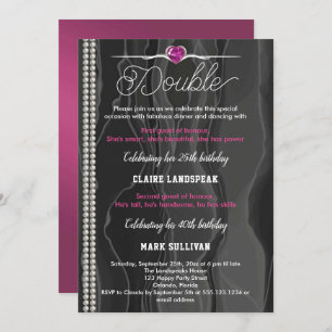 Convites Seda Negra, Pérolas e Junta Rosa