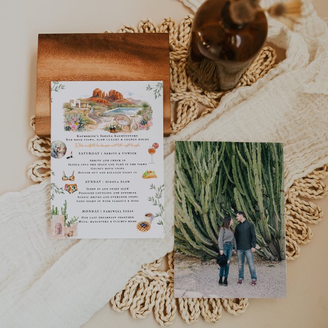 Convites Sedona Arizona Bachelorette Weekend Itinerary (Criador carregado)