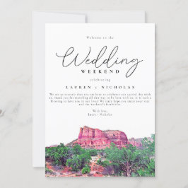 Convites Sedona Arizona Wedding Weekend Bem-vindo Itinerári