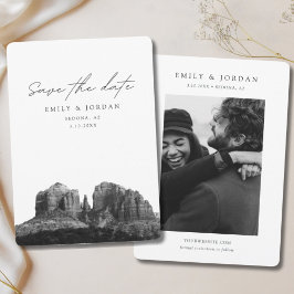 Convites Sedona Salve a Data Casamento Preto e Branco