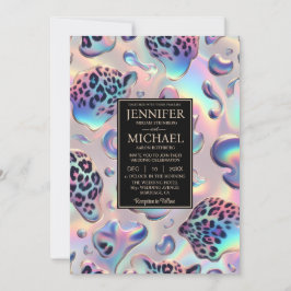 Convites SEE BACK All-In-One Exotic Posh Wedding Invitation