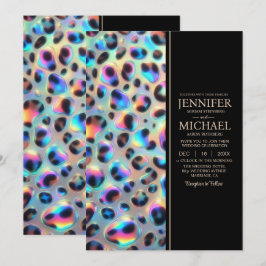 Convites SEE BACK All-In-One Exotic Posh Wedding Invitation