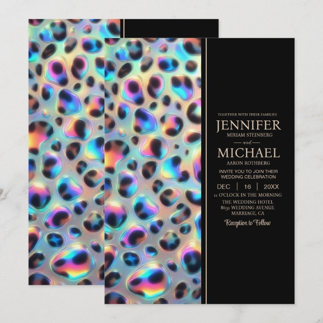 Convites SEE BACK All-In-One Exotic Posh Wedding Invitation (Frente/Verso)