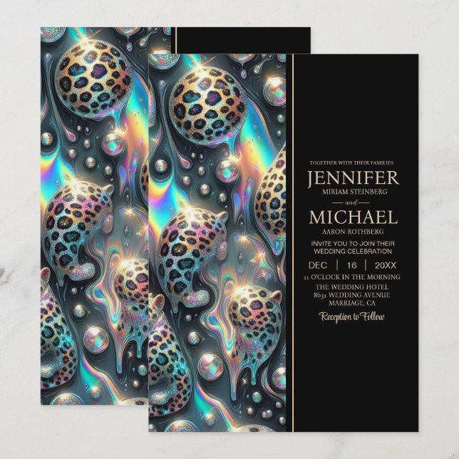 Convites SEE BACK All-In-One Exotic Posh Wedding Invitation (Frente/Verso)