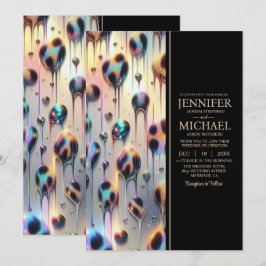 Convites SEE BACK All-In-One Exotic Posh Wedding Invitation