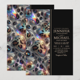 Convites SEE BACK All-In-One Exotic Posh Wedding Invitation