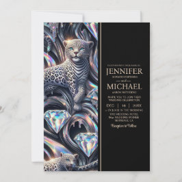 Convites SEE BACK All-In-One Exotic Posh Wedding Invitation