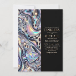 Convites SEE BACK All-In-One Exotic Posh Wedding Invitation