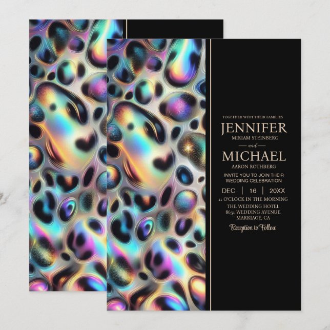 Convites SEE BACK All-In-One Exotic Posh Wedding Invitation (Frente/Verso)