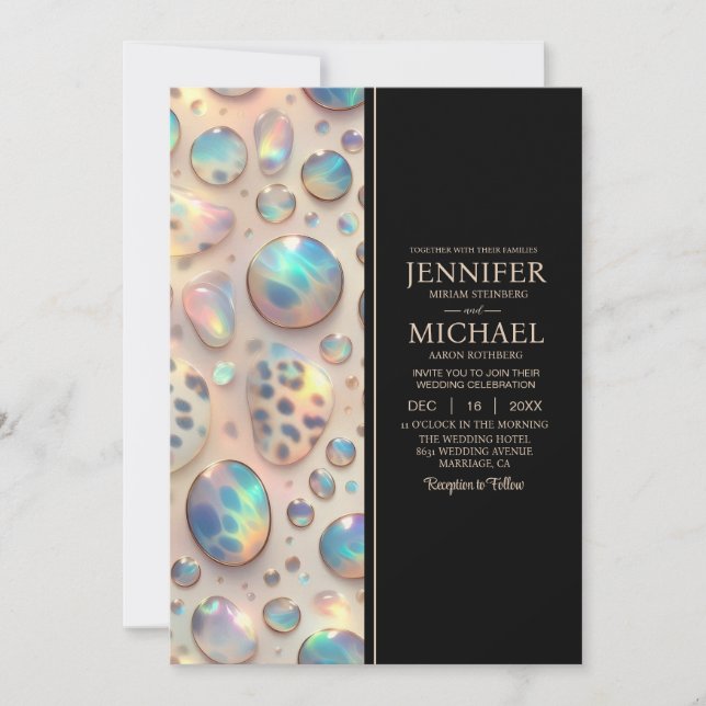 Convites SEE BACK All-In-One Exotic Posh Wedding Invitation (Frente)
