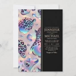 Convites SEE BACK All-In-One Exotic Posh Wedding Invitation