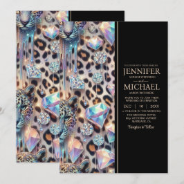 Convites SEE BACK All-In-One Exotic Posh Wedding Invitation