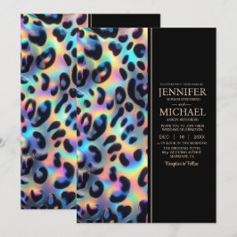 Convites SEE BACK All-In-One Exotic Posh Wedding Invitation