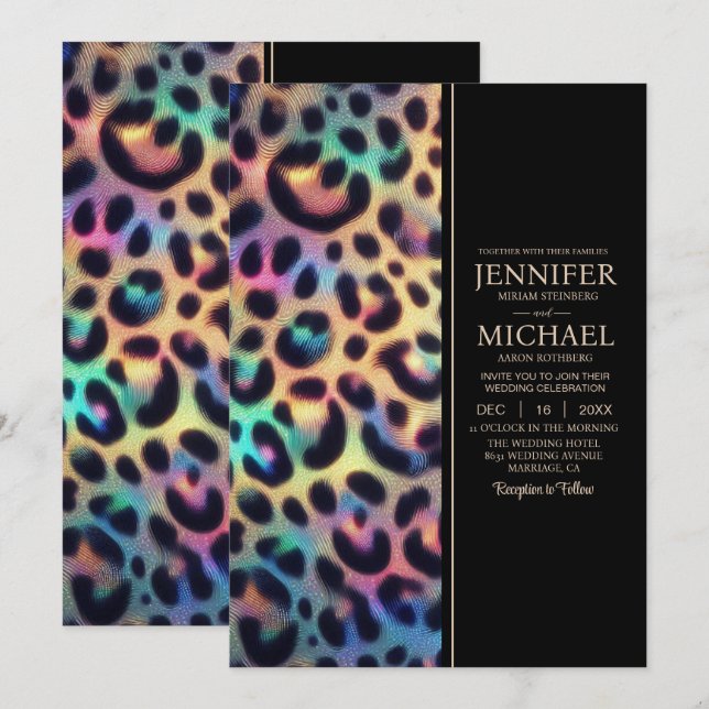 Convites SEE BACK All-In-One Exotic Posh Wedding Invitation (Frente/Verso)